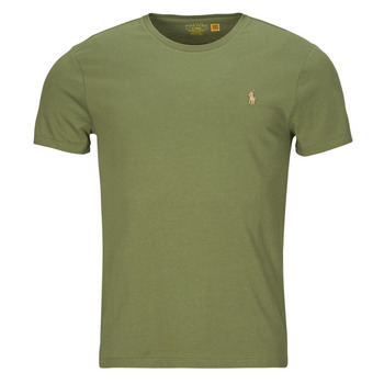 Vêtements Homme T-shirts manches courtes Polo Ralph Lauren T-SHIRT AJUSTE EN COTON Kaki / Garden Trail