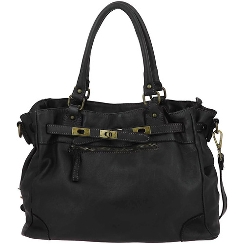 Sacs Femme Sacs Dupond Durand CHIBIA sac cabas vintage en cuir Noir