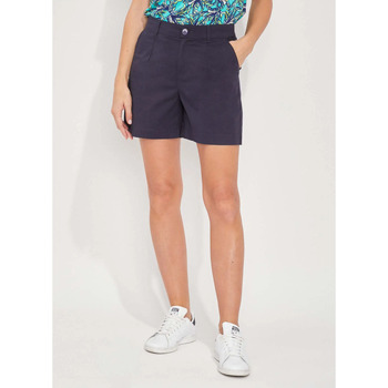 Vêtements Femme Shorts / Bermudas La Fiancee Du Mekong Short imprimé coton LAHAD Bleu