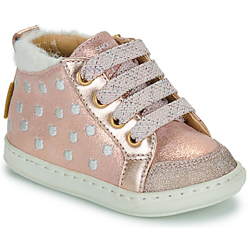 Chaussures Fille Baskets montantes Shoo Pom BOUBA POM POM Rose / Doré