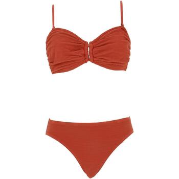 Vêtements Femme Maillots de bain 2 pièces Lagon Bleu Ines cÔtele terracotta 2p Marron