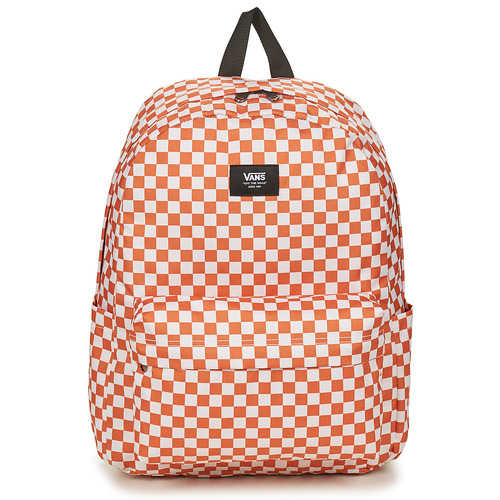 Sacs Sacs à dos Vans OLD SKOOL CHECK BACKPACK Blanc / Orange