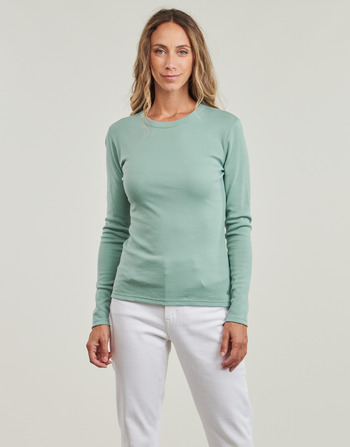 Vêtements Femme T-shirts manches longues Petit Bateau ML COL ROND Vert