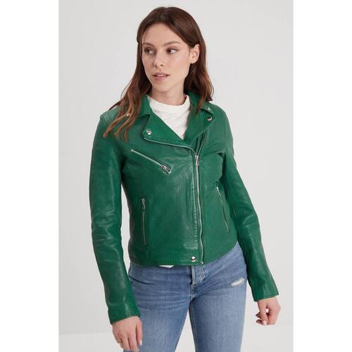 Vêtements Femme Vestes en cuir / synthétiques Rose Garden OLYMPE LAMB VITA HOLLY GREEN Vert