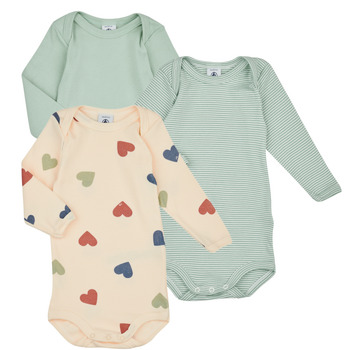 Vêtements Enfant Pyjamas / Chemises de nuit Petit Bateau BODY US ML PACK X3 Vert