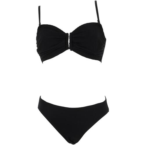 Vêtements Femme Maillots de bain 2 pièces Lagon Bleu Ines cÔtele noir 2p Noir