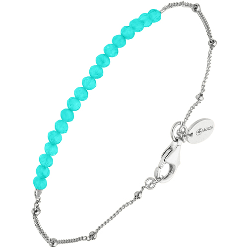 Montres & Bijoux Femme Bracelets Orusbijoux Bracelet Chaîne Argent Avec Pierres Amazonite Argenté