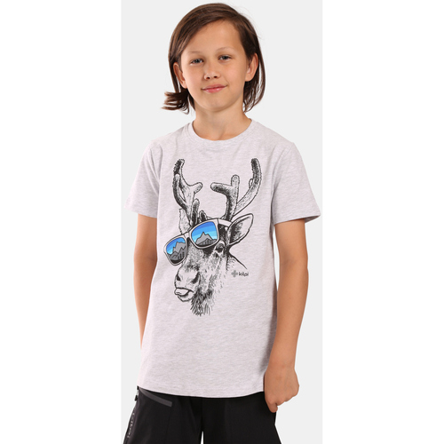 Vêtements T-shirts manches courtes Kilpi T-shirt en coton pour garçon  SALO-JB Blanc