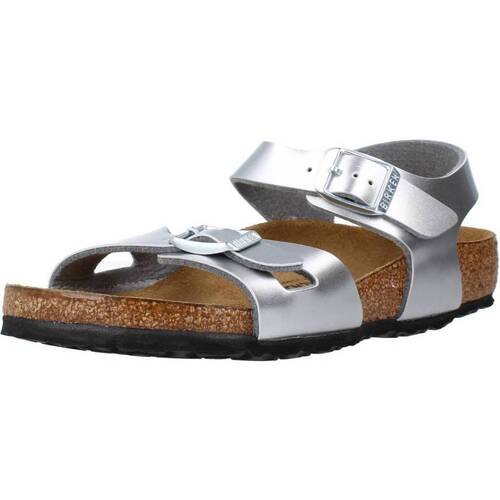 Chaussures Fille Sandales et Nu-pieds Birkenstock RIO KIDS BF ELECTRIC Argenté