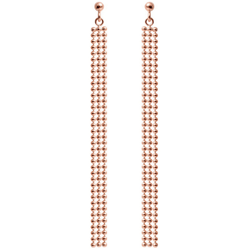 Montres & Bijoux Femme Boucles d'oreilles Orusbijoux Boucles D'oreilles Argent Rose Chaine Boules Rose