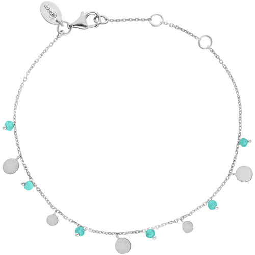 Montres & Bijoux Femme Bracelets Orusbijoux Bracelet Argent Rhodié Pampilles Et Pierres Amazonite Argenté