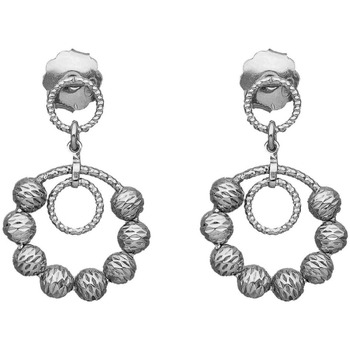 Montres & Bijoux Femme Boucles d'oreilles Orusbijoux Boucles D'oreilles Argent Rhodié Doubles Chaînes Cercle Argenté