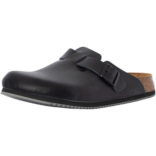 Chaussures Homme Claquettes Birkenstock Sandales en cuir Boston Noir