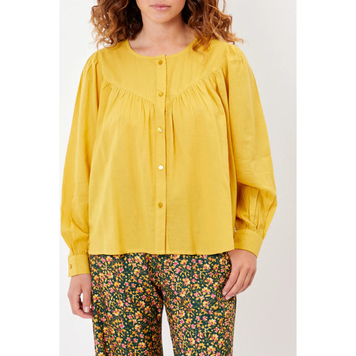 Vêtements Femme Tops / Blouses La Fiancee Du Mekong Blouse ample coton bio SVANA Jaune