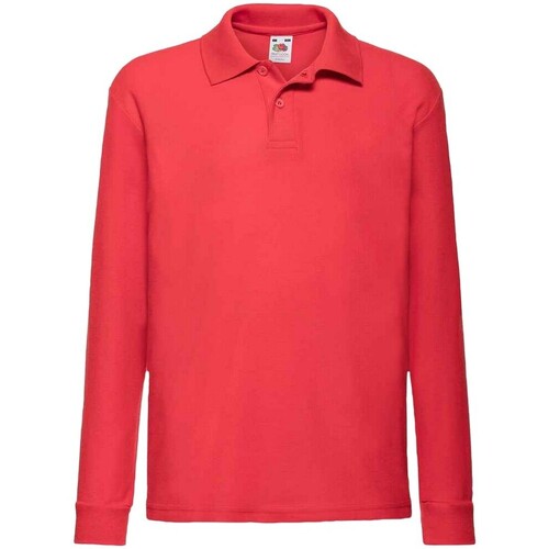 Vêtements Enfant Polos manches longues Fruit Of The Loom SS45B Rouge