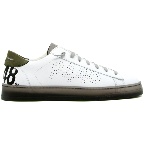 Chaussures Homme Baskets mode P448 JACKC-M130 WHI-GRYGREEN Blanc