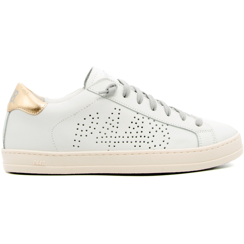 Chaussures Femme Baskets mode P448 JOHN WHI-GOLD Blanc