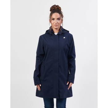 Vêtements Femme Blousons K-Way Veste longue Mathy de  avec capuche et logo Bleu