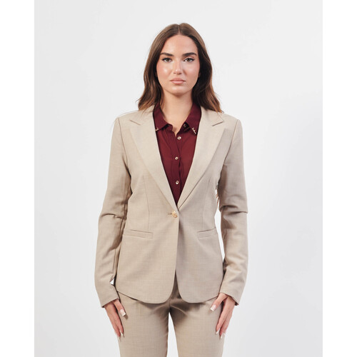 Vêtements Femme Vestes Yes Zee Veste femme  en viscose mélangée Beige