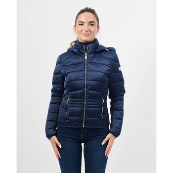 Vêtements Femme Blousons Yes Zee Veste matelassée bleue à capuche Bleu