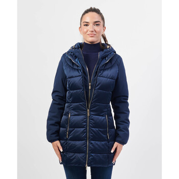 Vêtements Femme Blousons Yes Zee Veste matelassée bleue à capuche Bleu