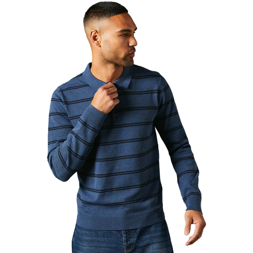 Vêtements Homme Polos manches longues Maine DH7752 Bleu