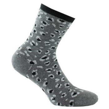 Sous-vêtements Femme Chaussettes Kindy Mi-chaussettes en coton motif all over panthère MADE IN FRANCE Gris