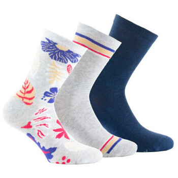 Sous-vêtements Femme Chaussettes Kindy Lot de 3 paires de mi-chaussettes motif floral Gris