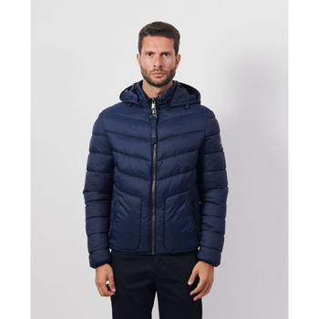 Vêtements Homme Blousons Yes Zee Veste matelassée à capuche homme Bleu