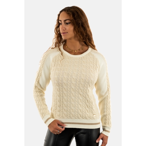 Vêtements Femme Pulls Yes Zee m008 bi00 Blanc