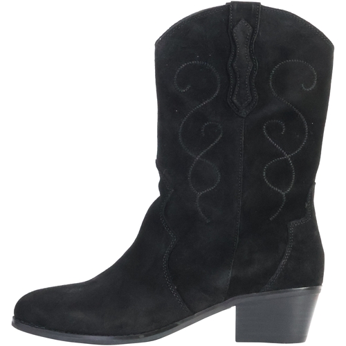 Chaussures Femme Boots Emilie Karston Bottines Cuir Ajisai Noir