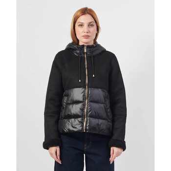 Vêtements Femme Blousons Yes Zee Veste femme teddy  avec empiècements matelassés Noir