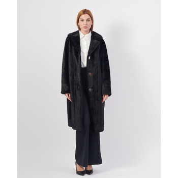 Vêtements Femme Manteaux Yes Zee Teddy manteau long réversible Noir