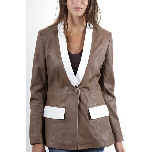 Vêtements Vestes en cuir / synthétiques Mac Douglas Jena Taupe Marron