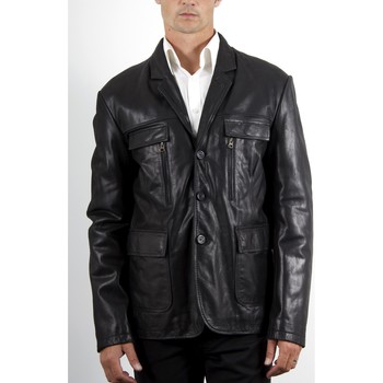 Vêtements Vestes en cuir / synthétiques Mac Douglas Ceronne Vachette Noir Noir