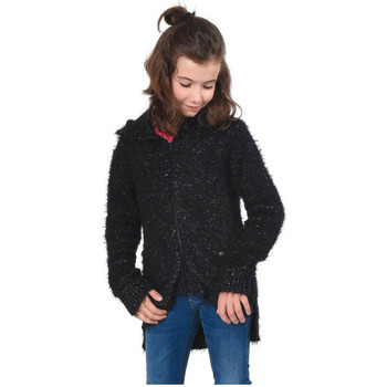 Vêtements Fille Gilets / Cardigans Kaporal Gilet Cardigan  Fille Post Noir Pailleté Noir