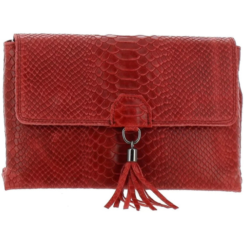 Sacs Femme Sacs Dupond Durand SMULE sac effet python en cuir Rouge