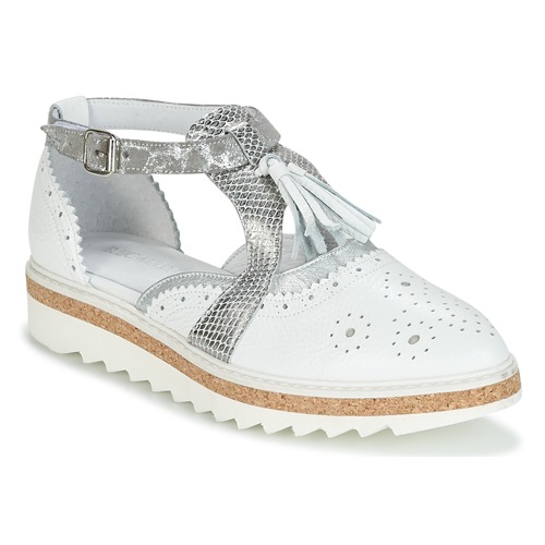 Chaussures Femme Derbies Regard RASTANU Blanc / Argent