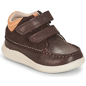 Chaussures Garçon Baskets montantes Clarks Cloud Tuktu Brown Combi Lea