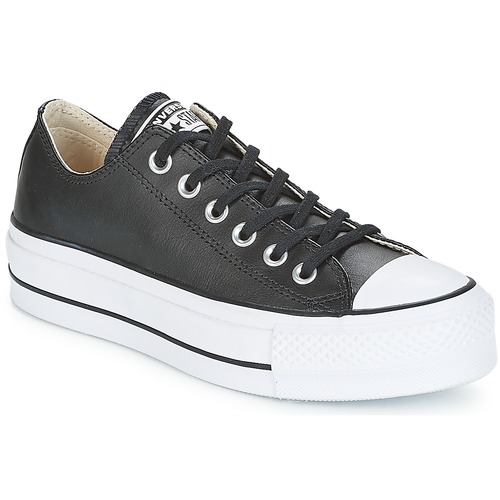 Chaussures Femme Baskets basses Converse CHUCK TAYLOR ALL STAR LIFT CLEAN LEATHER OX Noir / Blanc