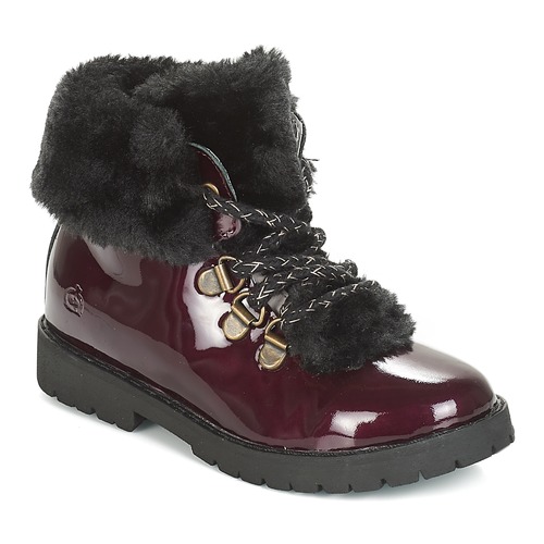 Chaussures Fille Boots Citrouille et Compagnie JUTTER Bordeau Vernis