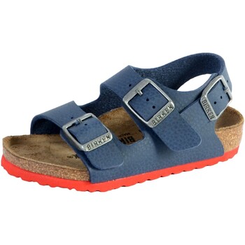 Chaussures Fille Sandales et Nu-pieds Birkenstock sandales  enfant Milano Birko Flor Bleu