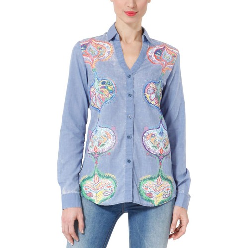 Vêtements Femme Chemises / Chemisiers Desigual CAM_MARCIA 31C2213 Bleu Bleu