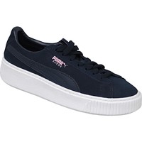 Boty Dívčí Fitness / Training Puma Suede Platform JR Modrá