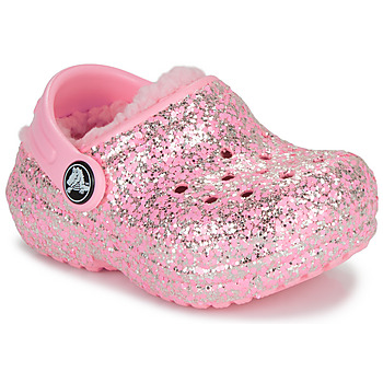 Boty Dívčí Pantofle Crocs Classic Lined Glitter Clog T Růžová