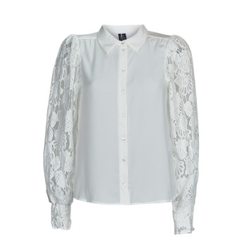 Textil Ženy Košile / Halenky Vero Moda VMCABENA L/S SHIRT WVN BTQ Bílá