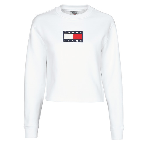 Kleidung Damen Sweatshirts Tommy Jeans TJW TOMMY FLAG CREW Weiss