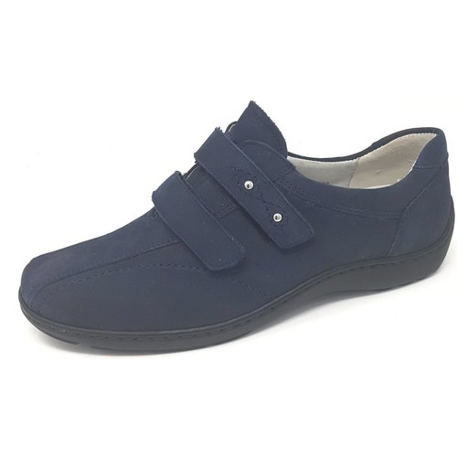 Schuhe Damen Slipper Waldläufer Slipper Slipper Klettschuh Bequemschuh Blau Neu 496301-191-217 Blau