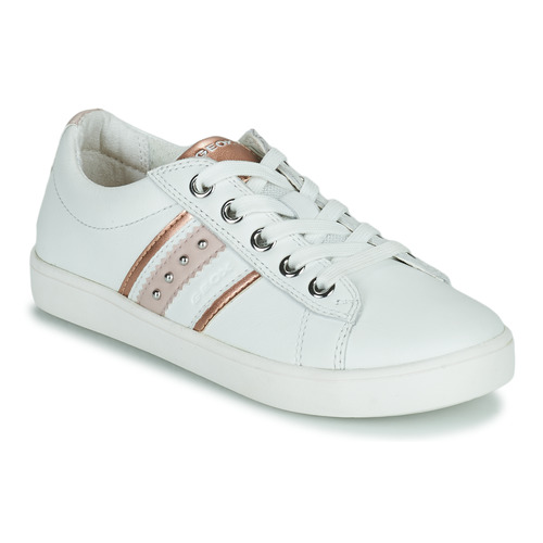 Schuhe Mädchen Sneaker Low Geox J KATHE GIRL Weiss / Rosa