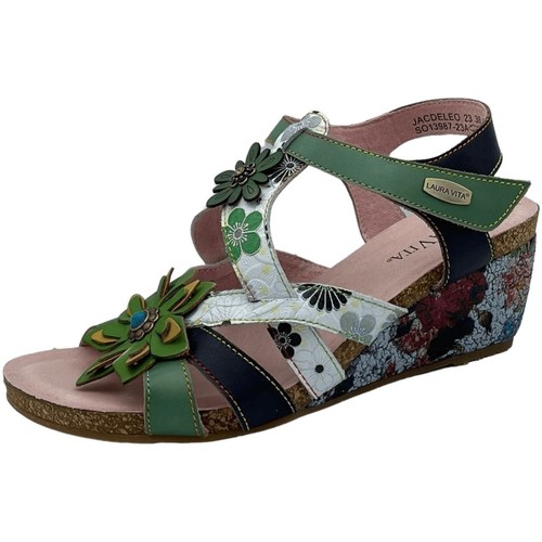 Schuhe Damen Sandalen / Sandaletten Laura Vita Sandaletten vert Jacdeleo 23 Multicolor